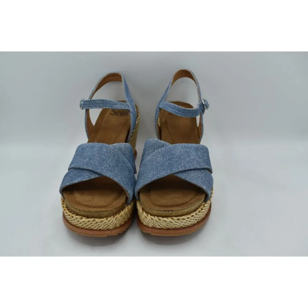 Sofft Womens Size 9 Diana Blue Chambray Denim‎ Espadrille Open Toe Sandals Shoes